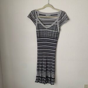 Veronika Maine y2k knit sparkly glitter stripe bodycon dress festive size small